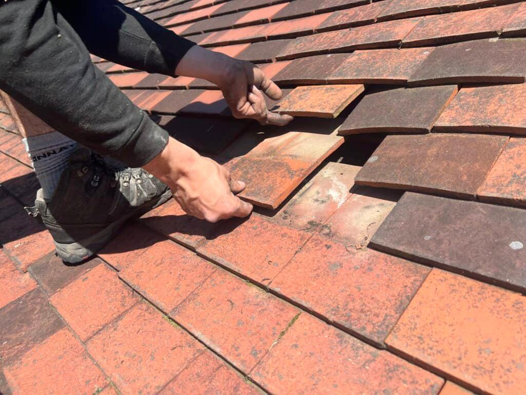 Broken roof tiles repair