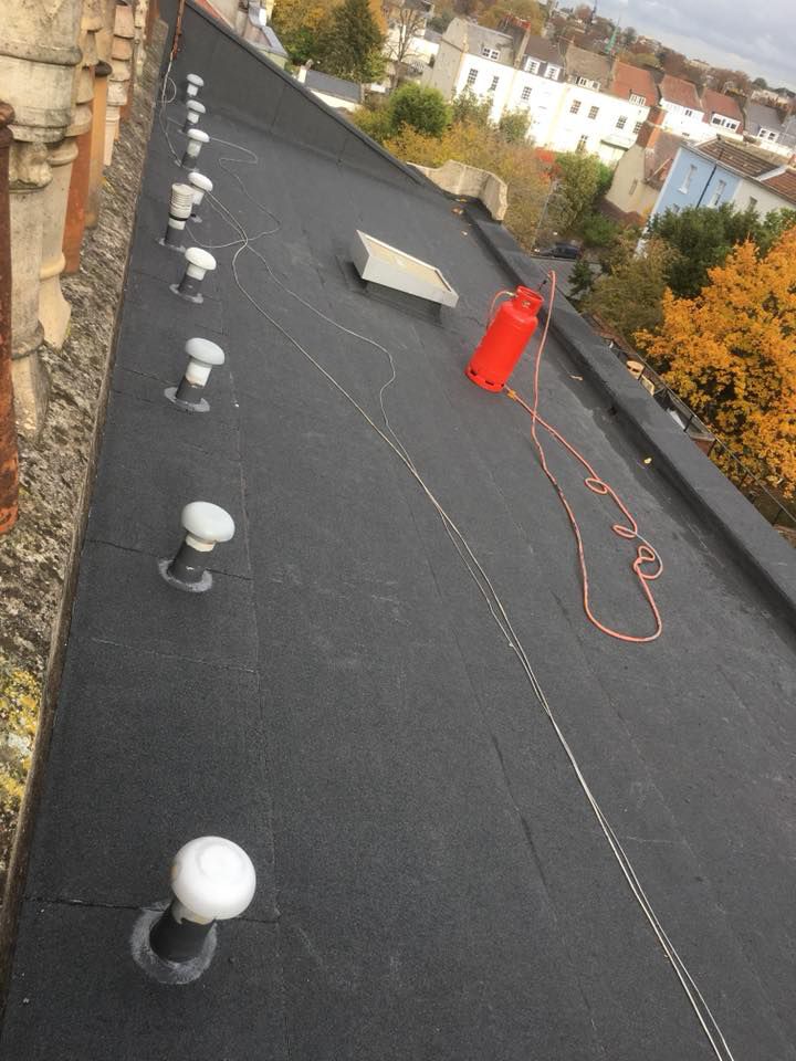 Flat roof felt installation by Apex UK Roofing