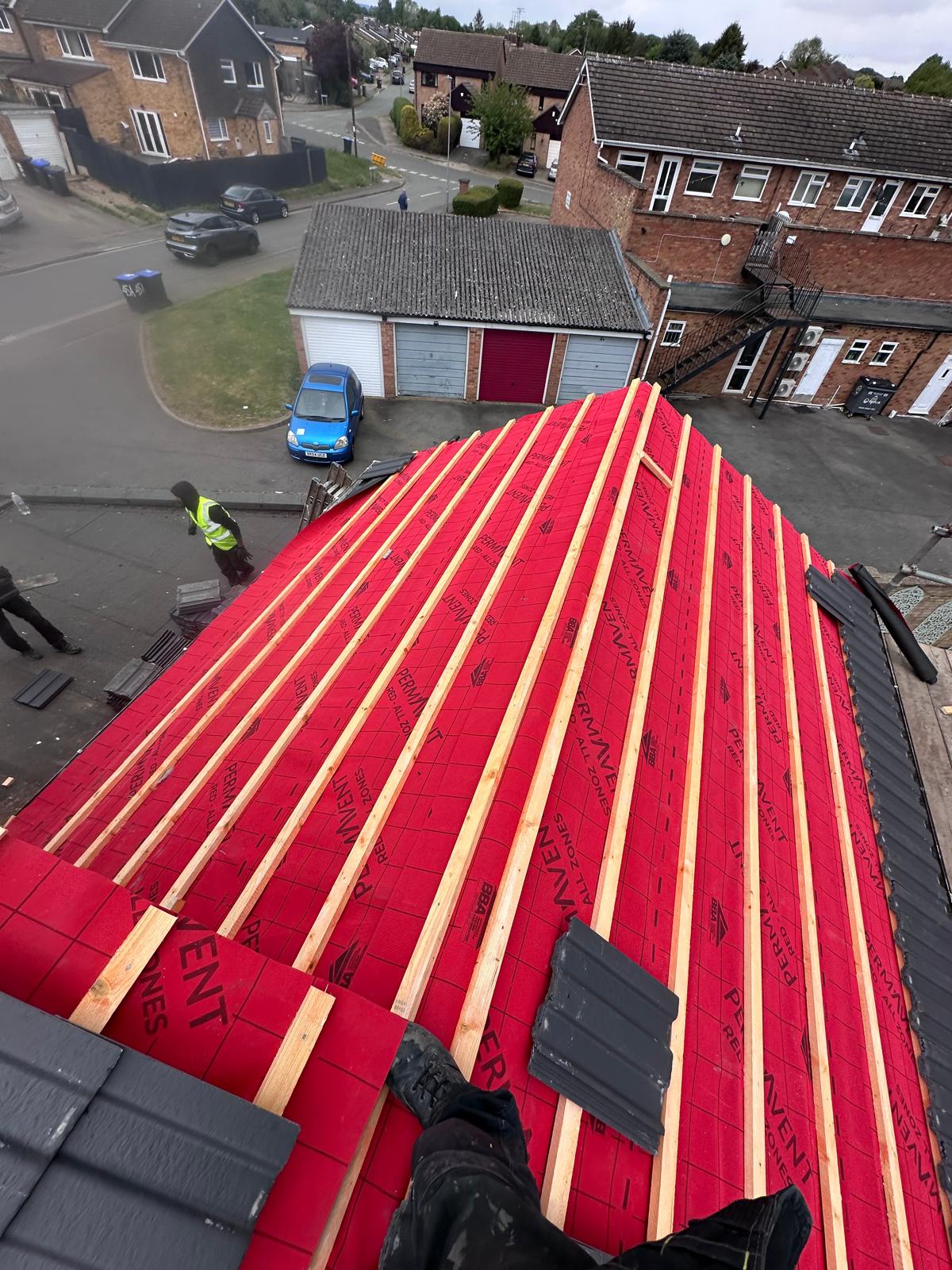 New roof installation